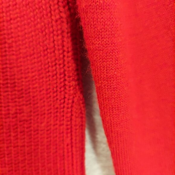 Liz Claiborne Womens L Sweater Bold Red Wool Blend Turtle Neck Office career - Picture 12 of 15
